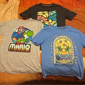 Pack of 3: NintendoMario Kids Graphic Tee + Black & Blue Old Navy Tees